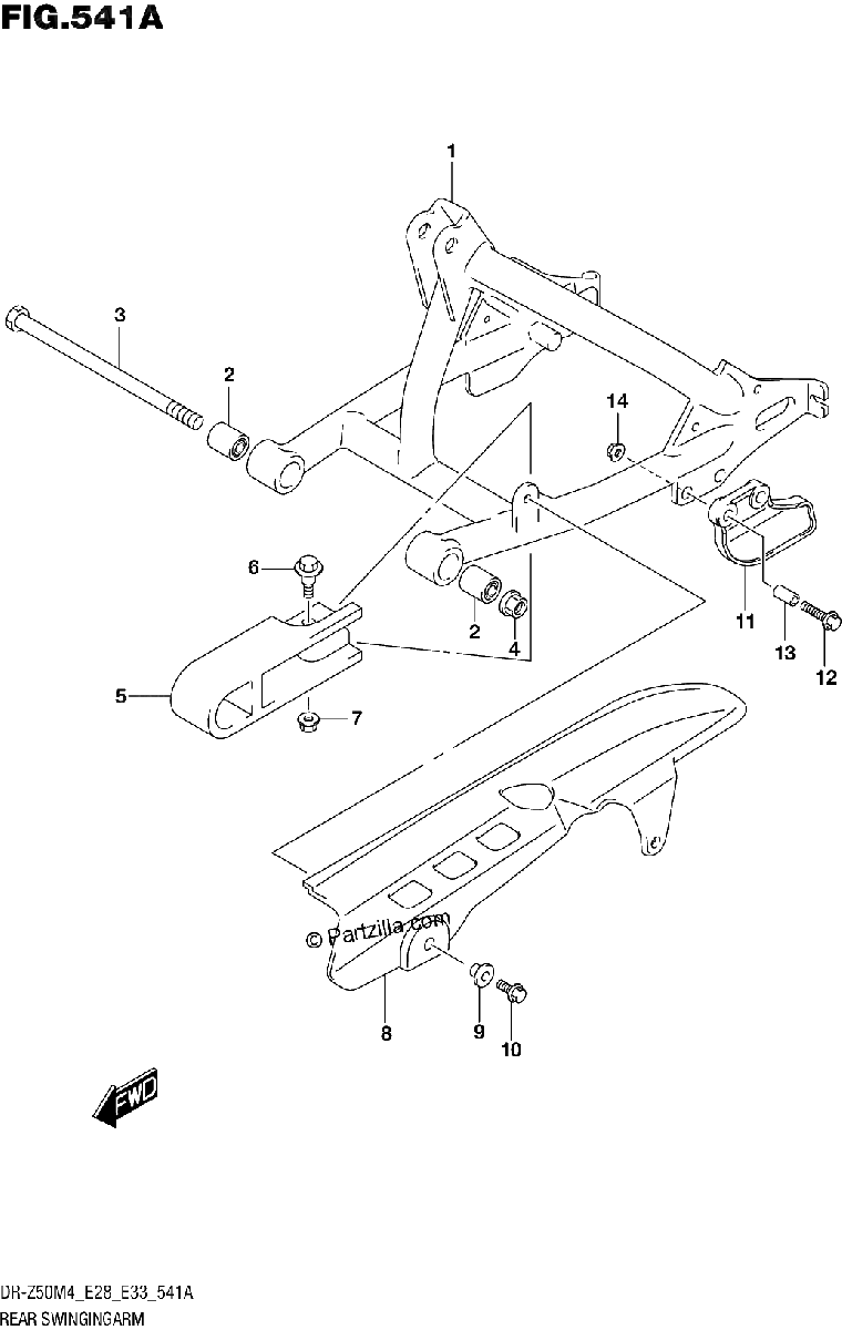 Diagrama de REAR SWINGINGARM