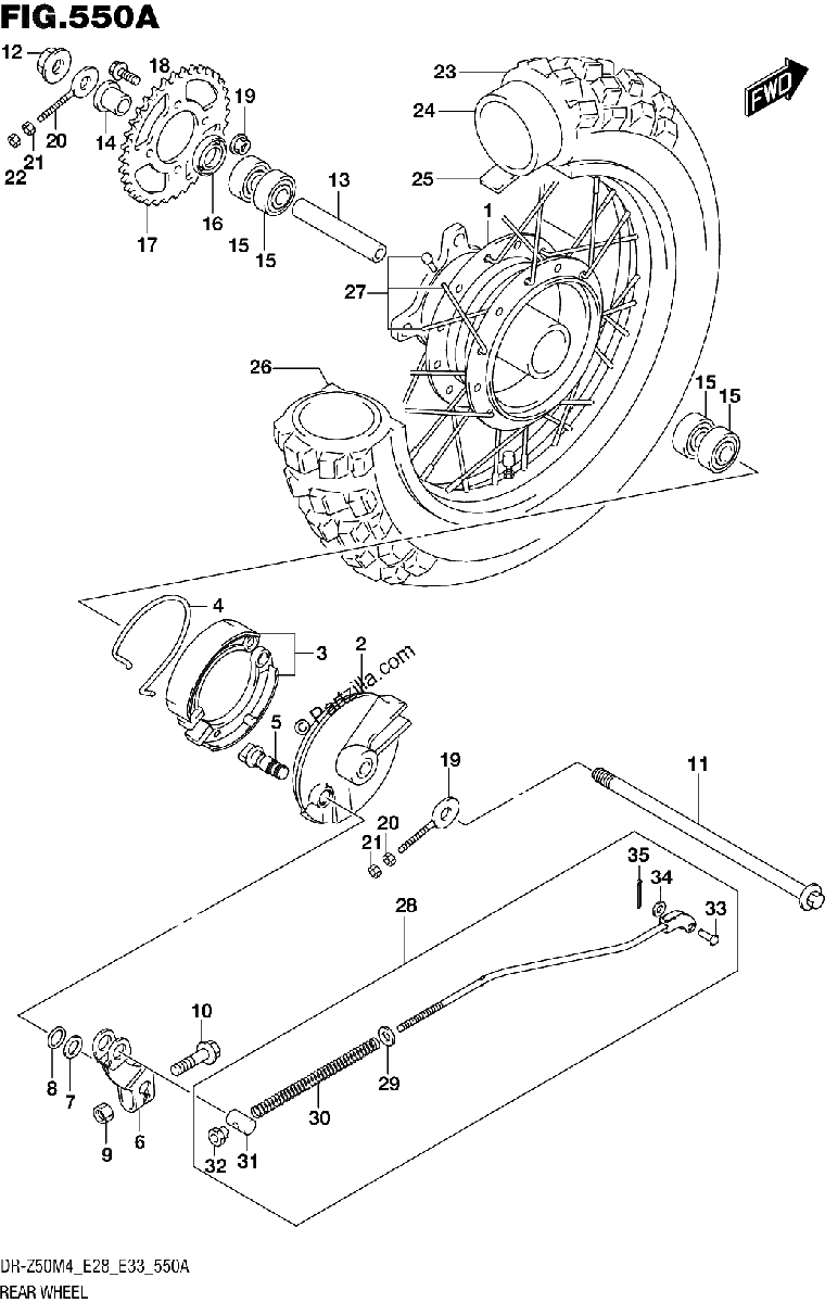 Diagrama de REAR WHEEL