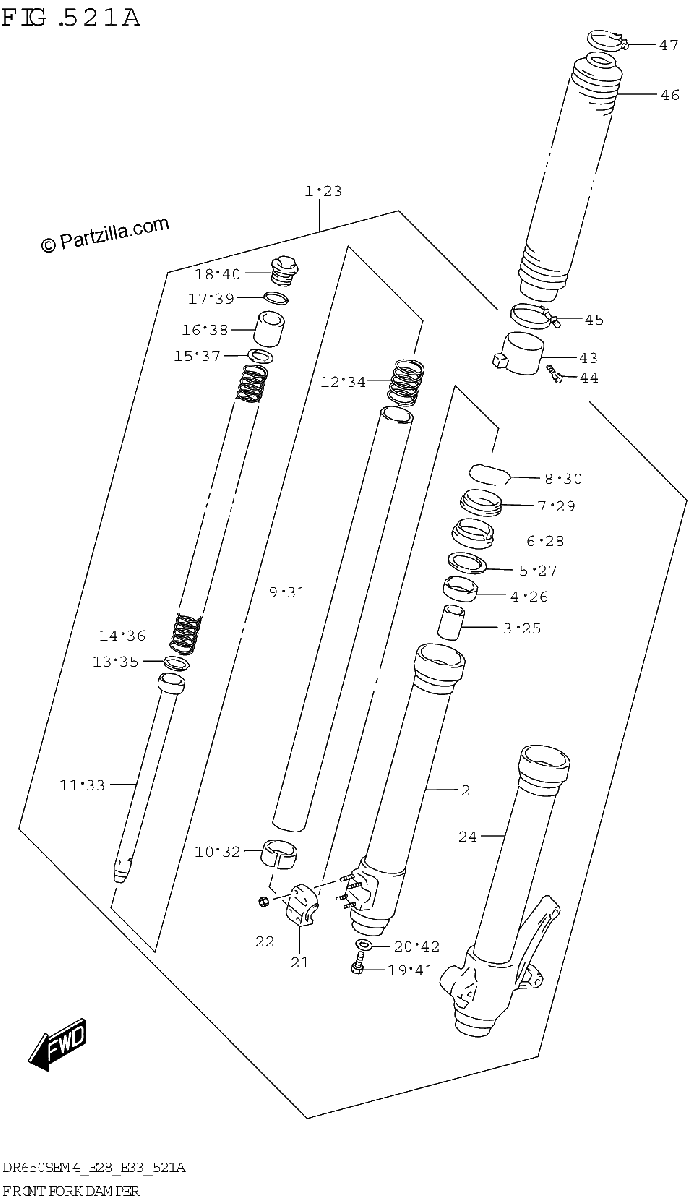 Diagrama de FRONT FORK DAMPER