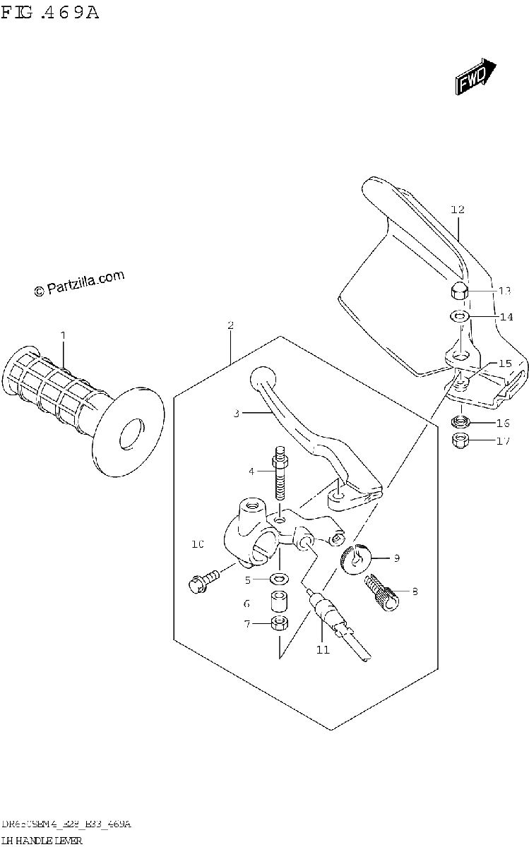 Diagrama de LH HANDLE LEVER