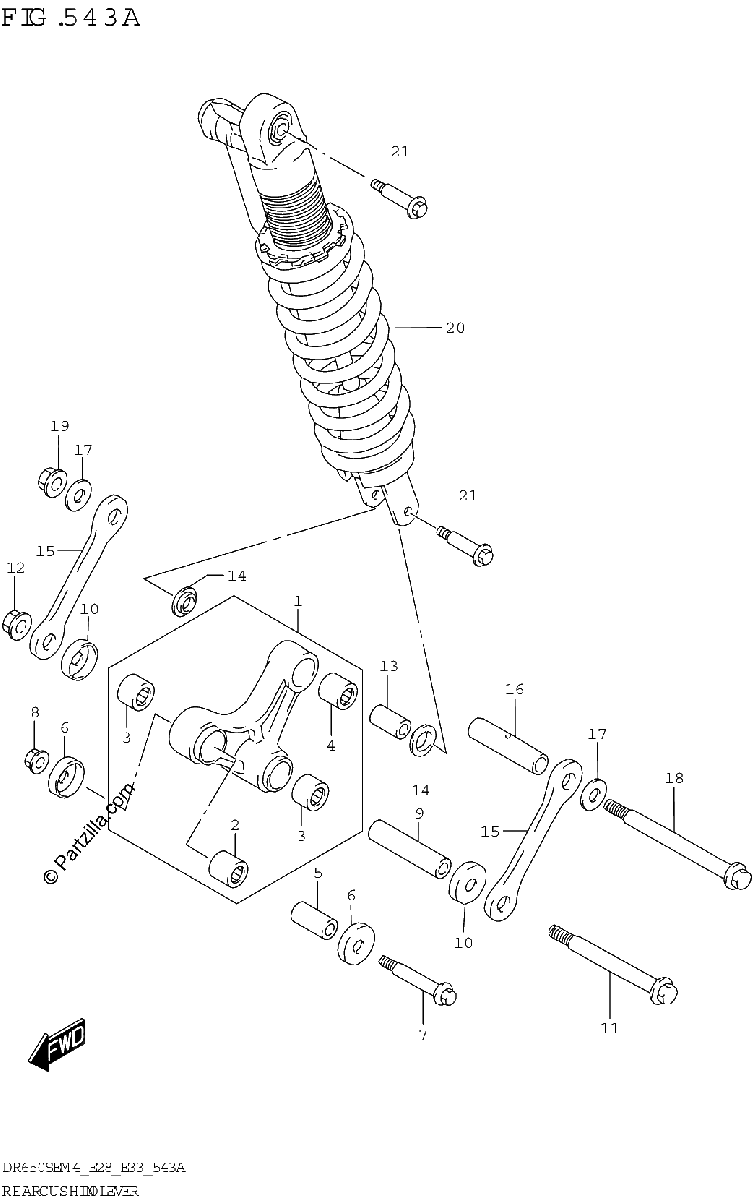 Diagrama de REAR CUSHION LEVER