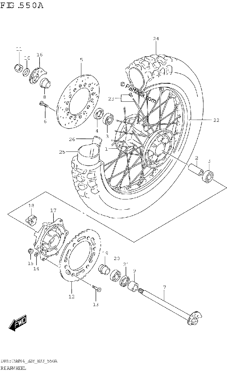 Diagrama de REAR WHEEL