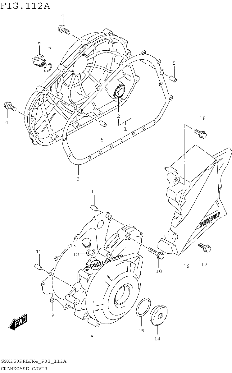 Diagrama de CRANKCASE COVER