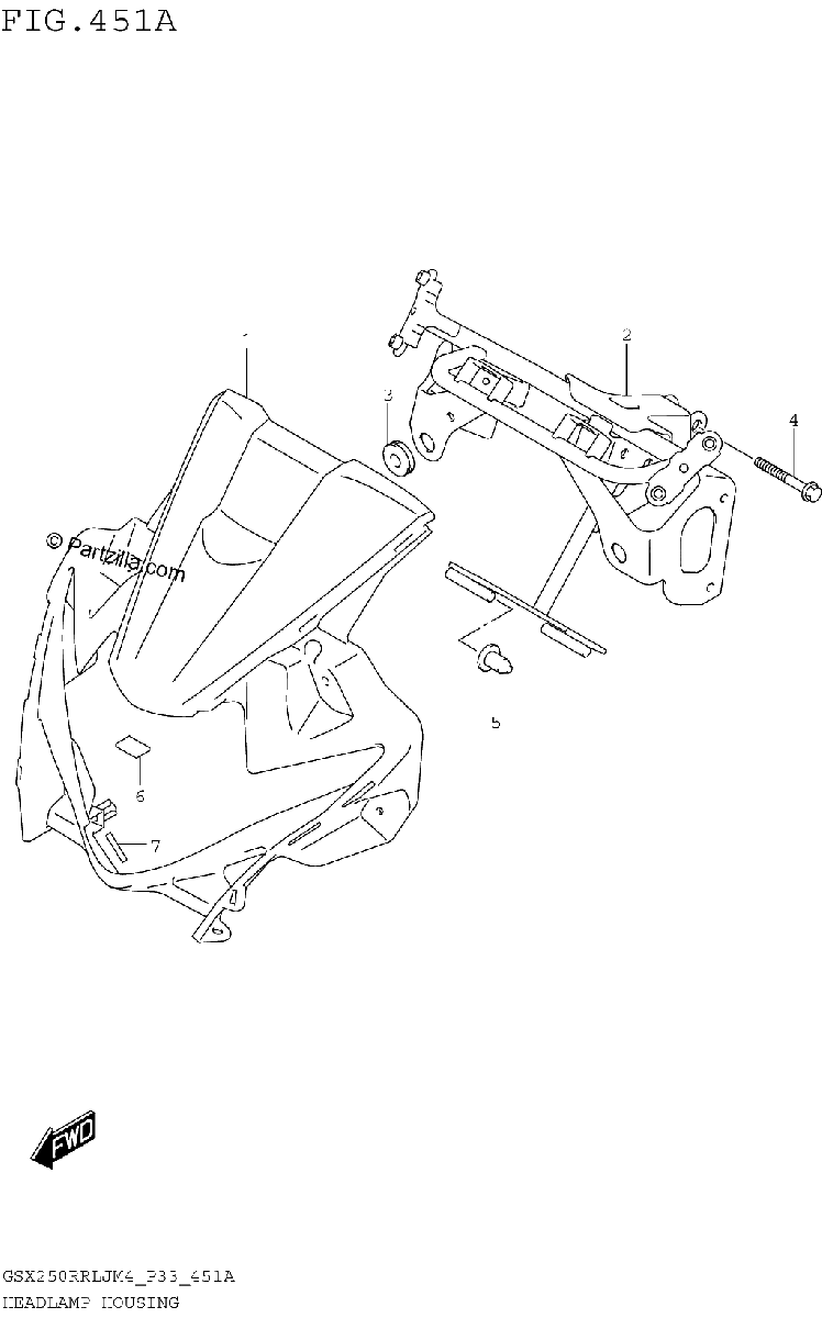 Diagrama de HEADLAMP HOUSING