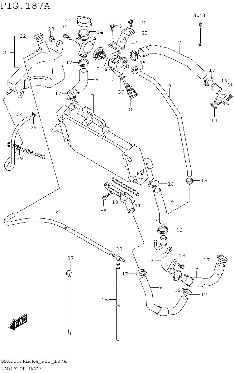 Diagrama de RADIATOR HOSE
