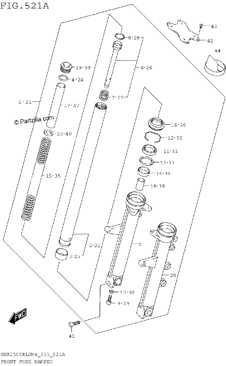 Diagrama de FRONT FORK DAMPER