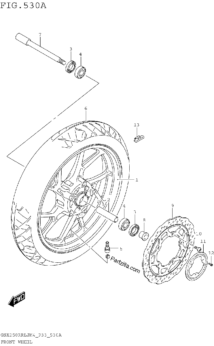 Diagrama de FRONT WHEEL