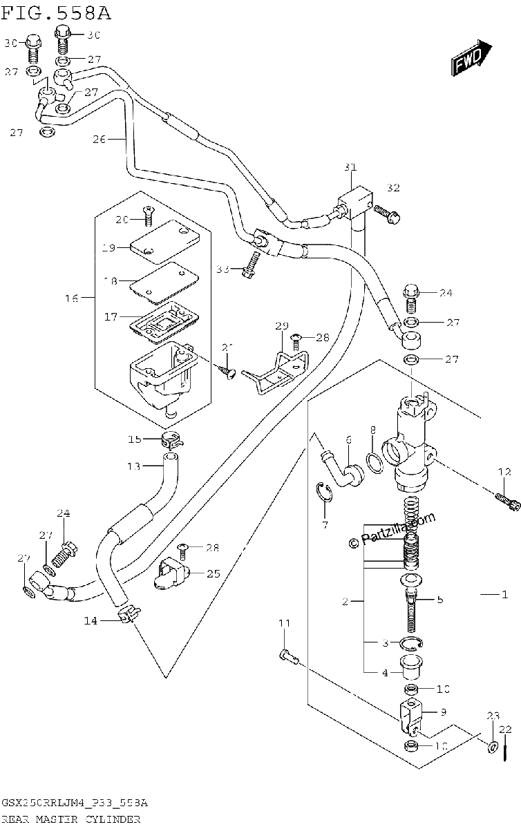 Diagrama de REAR MASTER CYLINDER