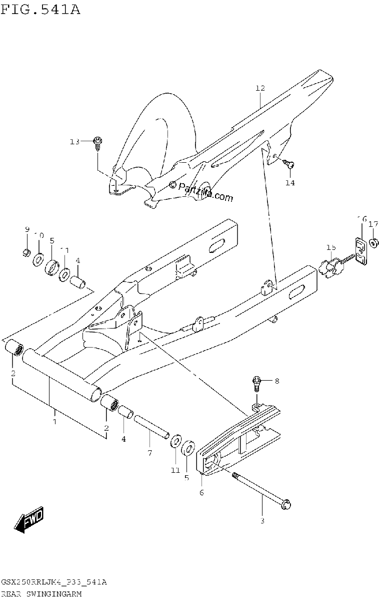 Diagrama de REAR SWINGINGARM