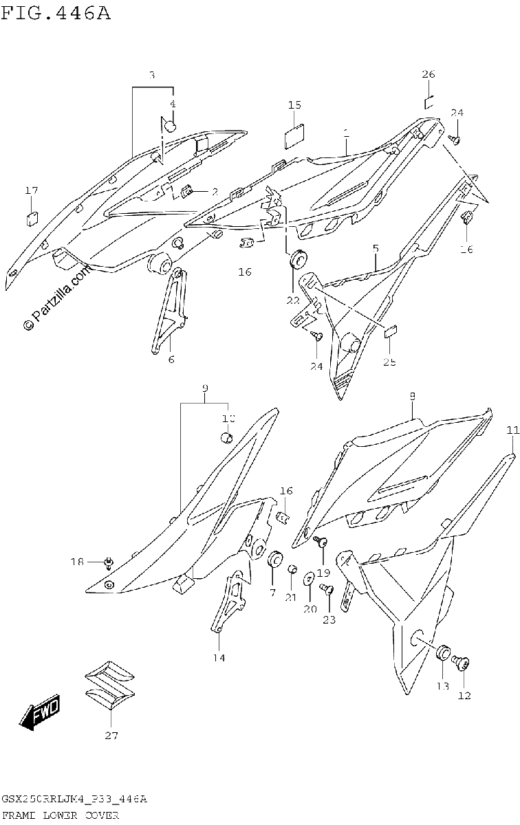 Diagrama de FRAME LOWER COVER