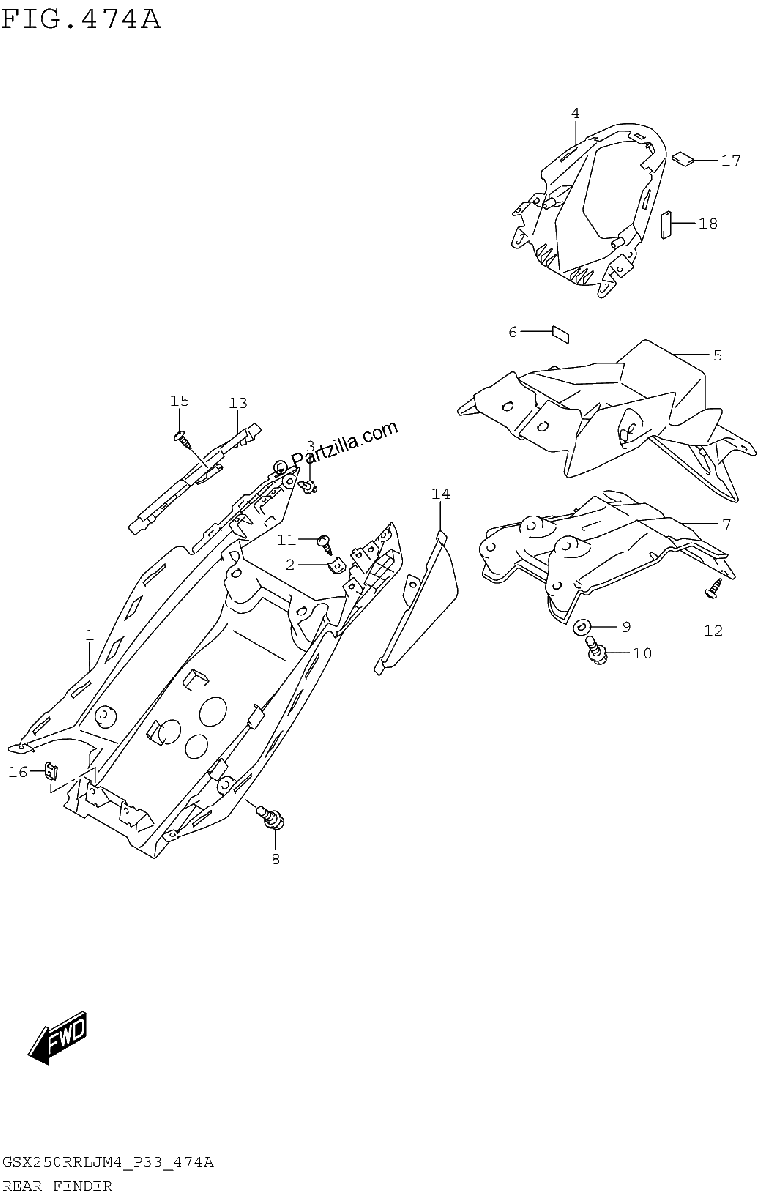 Diagrama de REAR FENDER