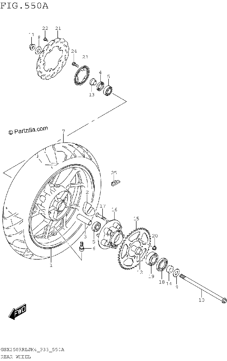 Diagrama de REAR WHEEL