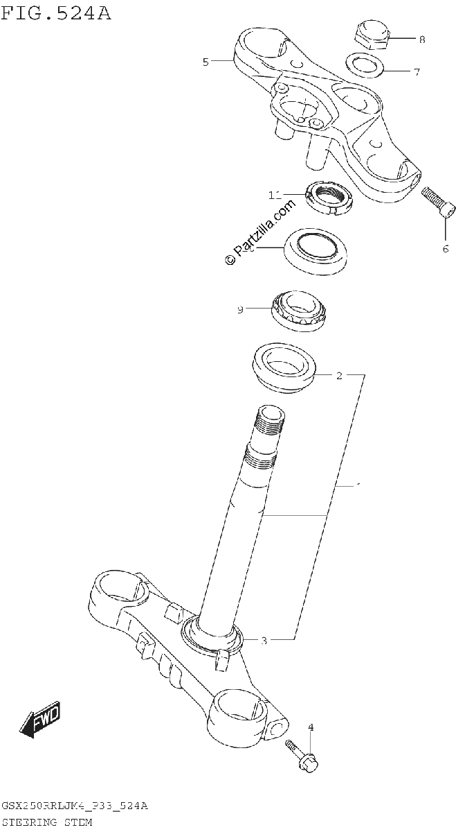 Diagrama de STEERING STEM