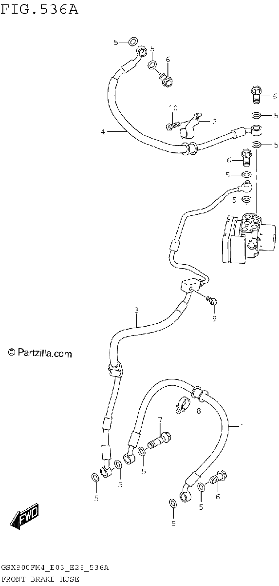 Diagrama de FRONT BRAKE HOSE