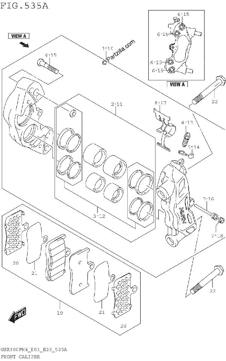 Diagrama de FRONT CALIPER