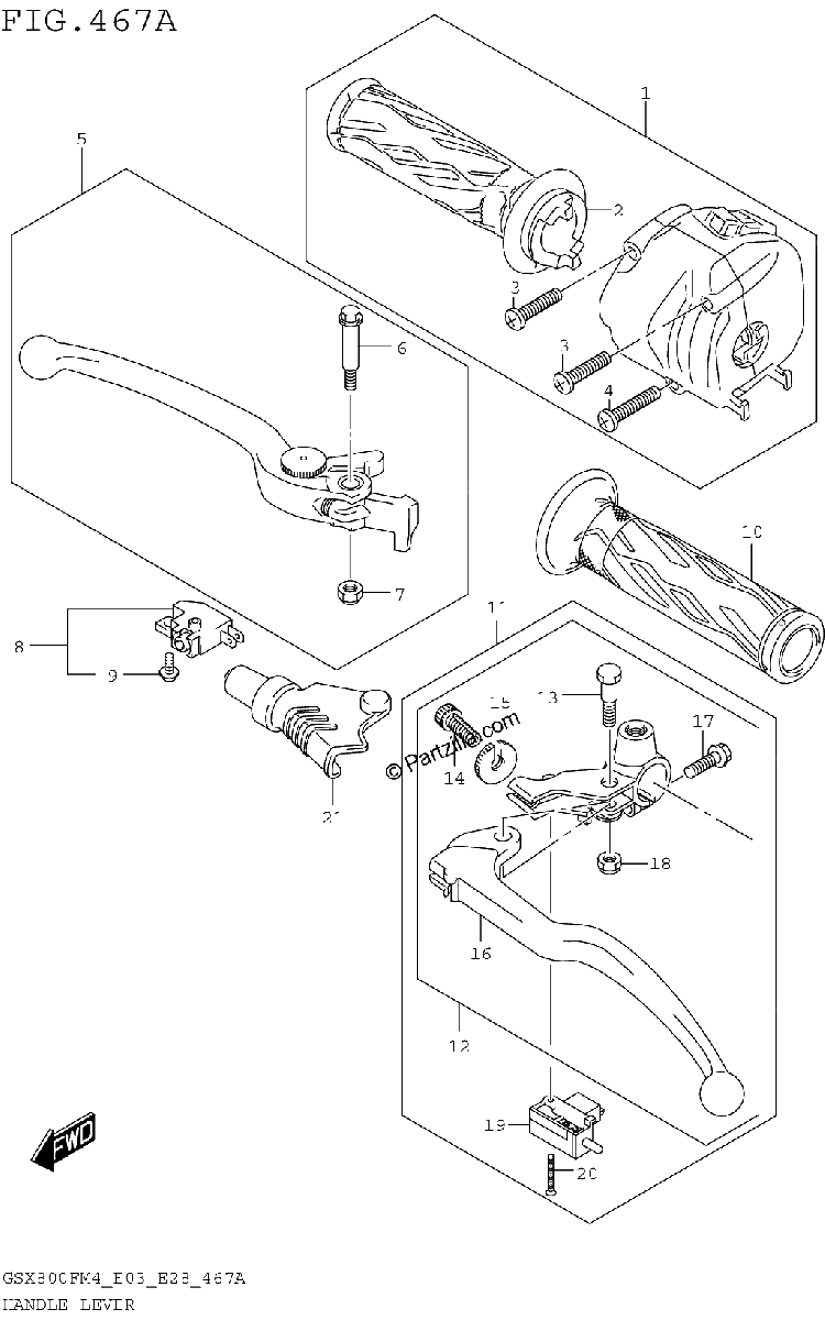 Diagrama de HANDLE LEVER