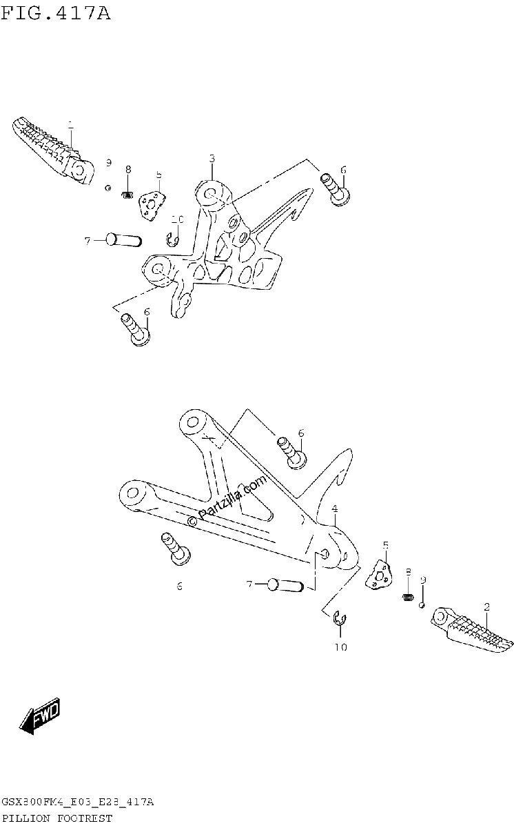 Diagrama de PILLION FOOTREST