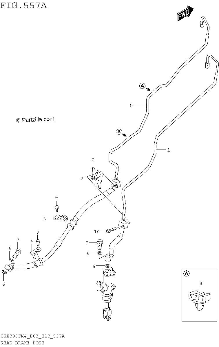 Diagrama de REAR BRAKE HOSE