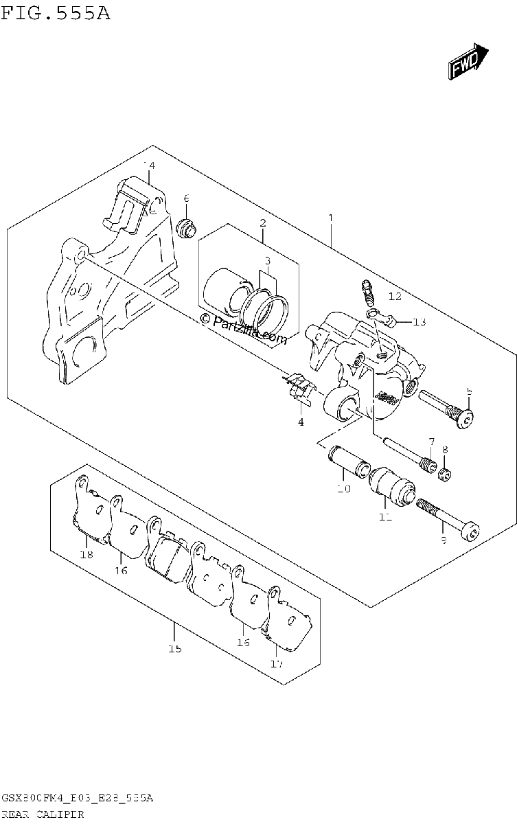 Diagrama de REAR CALIPER