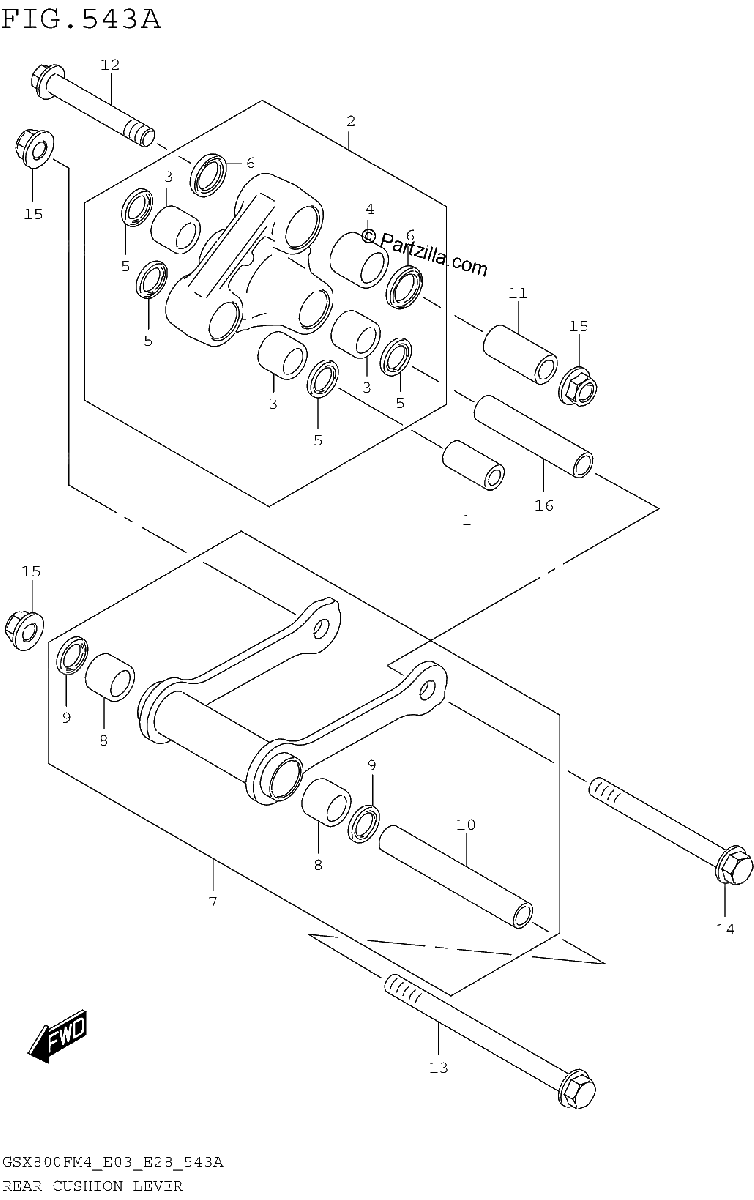 Diagrama de REAR CUSHION LEVER