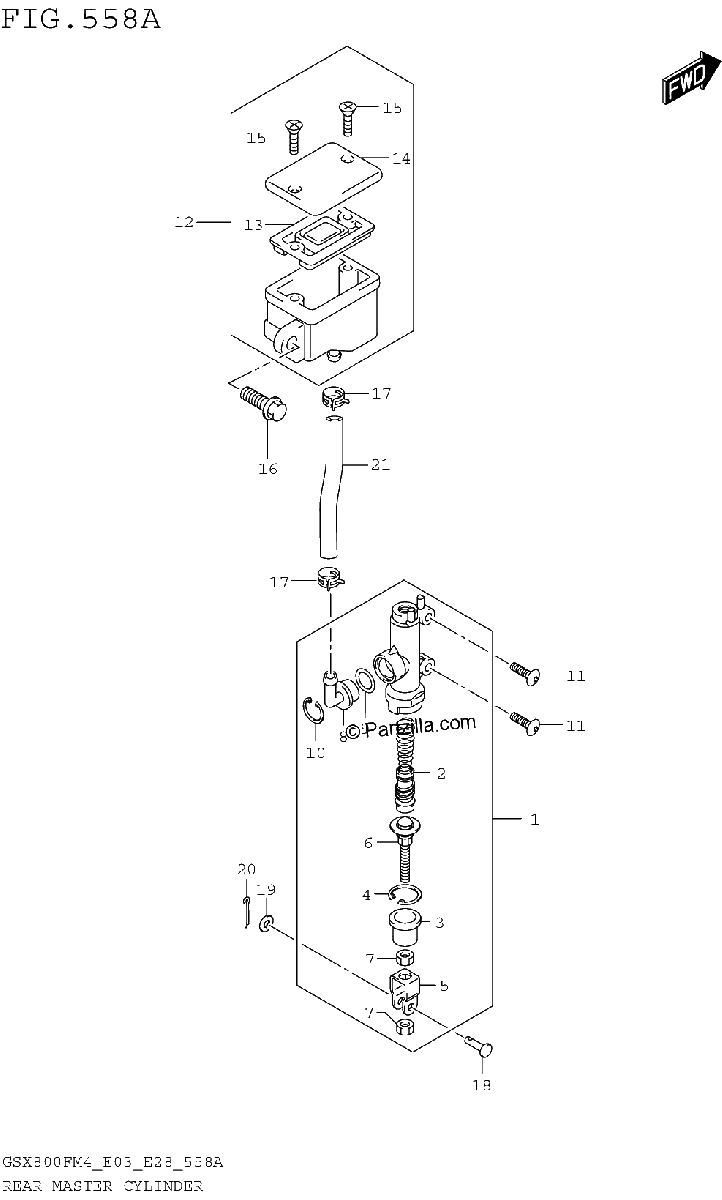 Diagrama de REAR MASTER CYLINDER