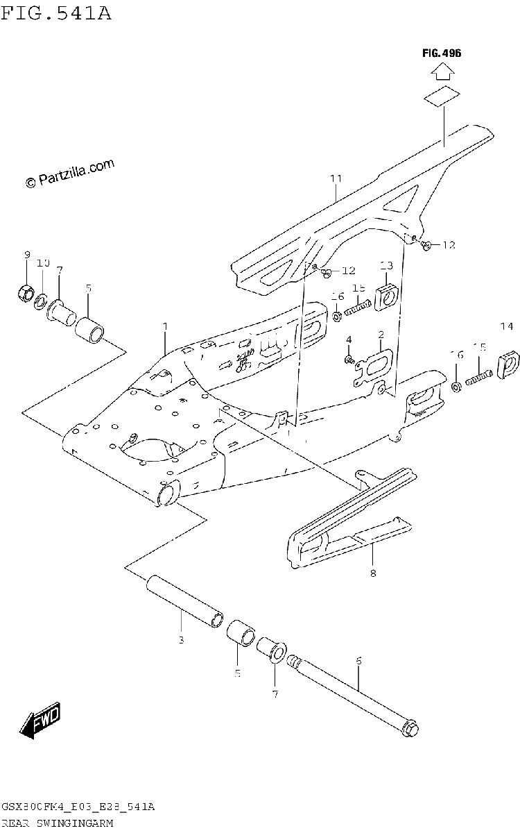 Diagrama de REAR SWINGINGARM