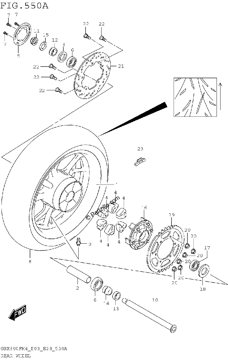 Diagrama de REAR WHEEL