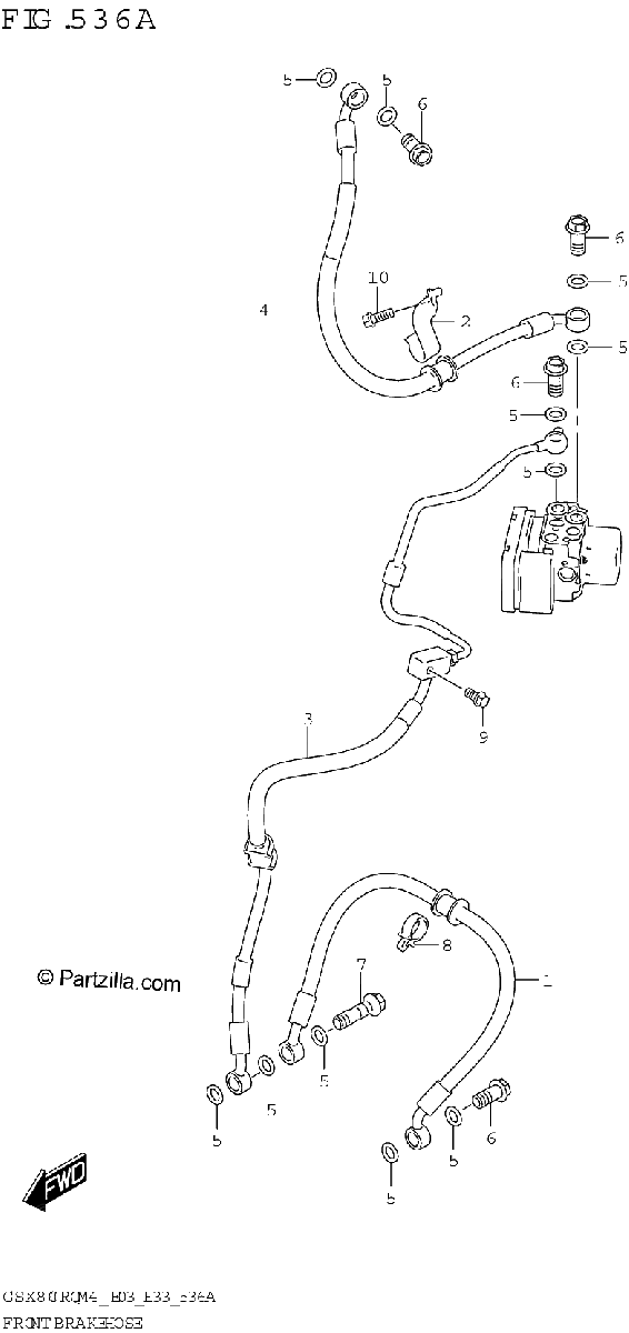 Diagrama de FRONT BRAKE HOSE
