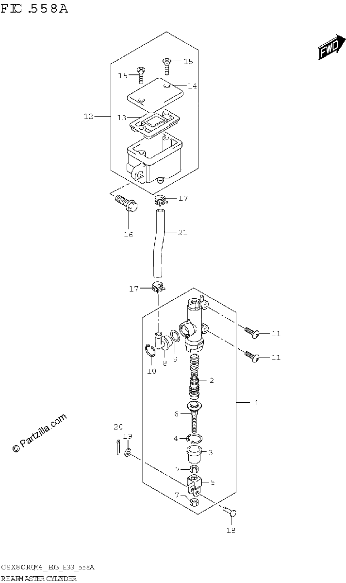 Diagrama de REAR MASTER CYLINDER