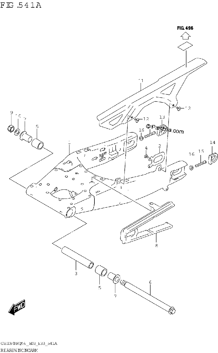 Diagrama de REAR SWINGINGARM