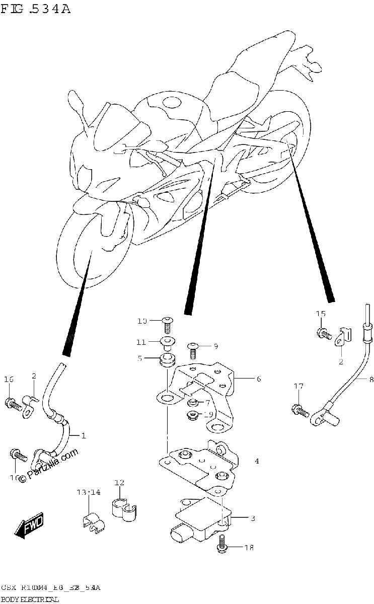 Diagrama de BODY ELECTRICAL GSX R1000A