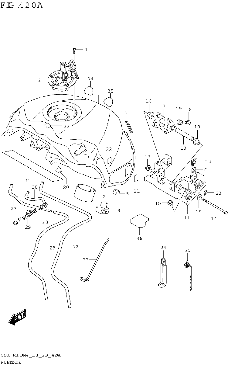Diagrama de FUEL TANK GSX R1000A E03 E28