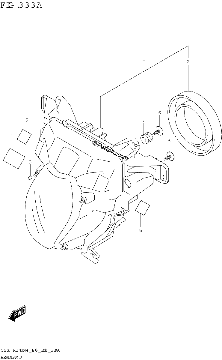 Diagrama de HEADLAMP GSX R1000A