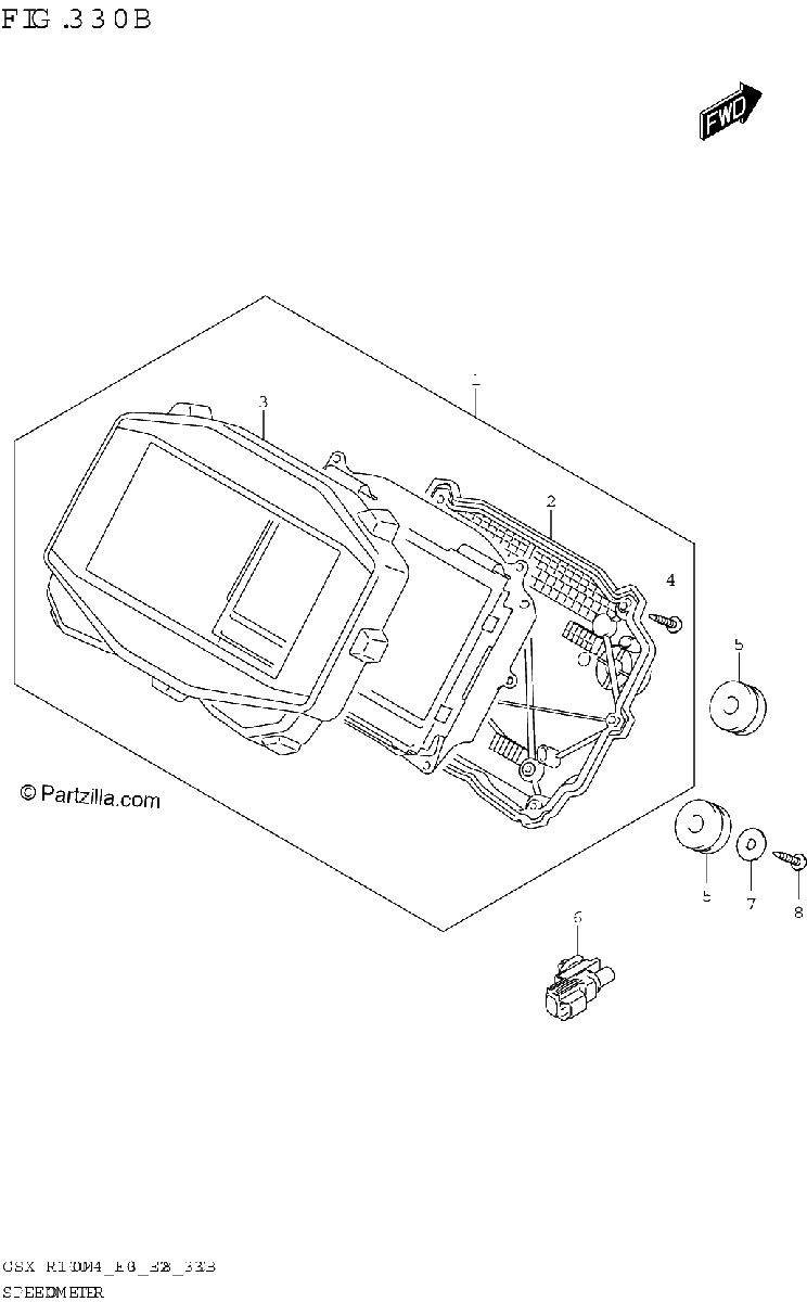 Diagrama de SPEEDOMETER GSX R1000A E28