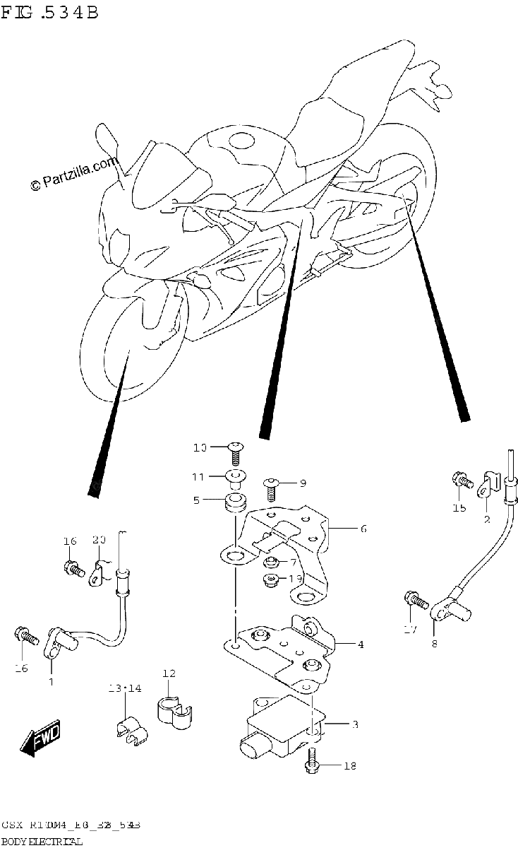 Diagrama de BODY ELECTRICAL GSX R1000RA GSX R1000RZA