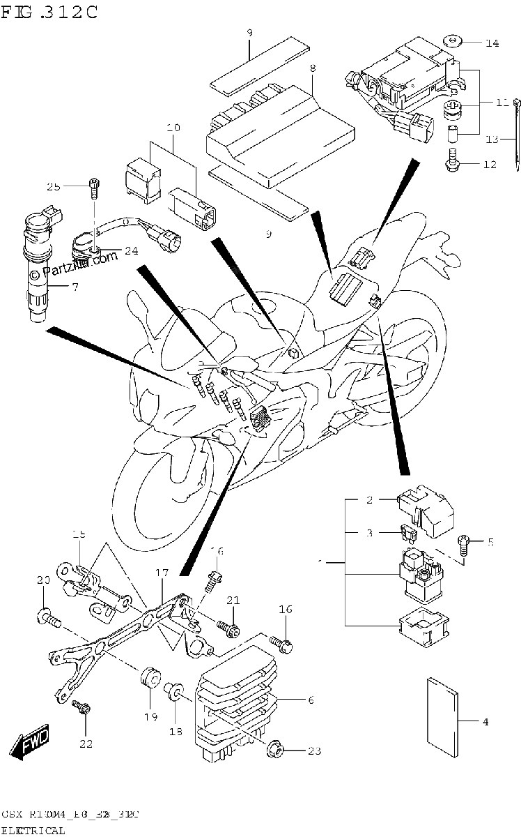 Diagrama de ELECTRICAL GSX R1000RA GSX R1000RZA E33