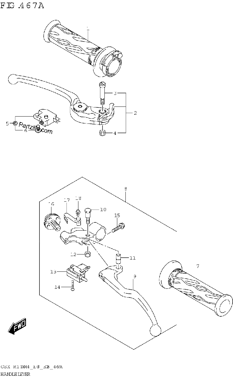 Diagrama de HANDLE LEVER