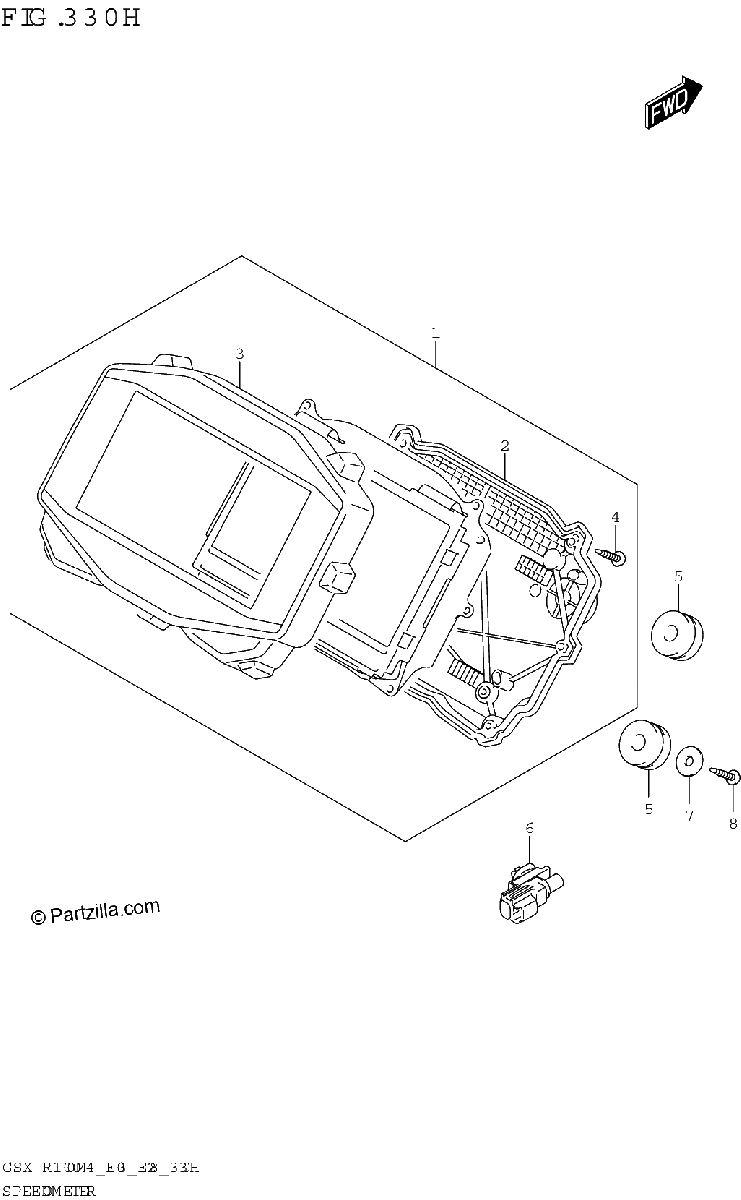 Diagrama de SPEEDOMETER GSX R1000RA GSX R1000RZA E03 E33