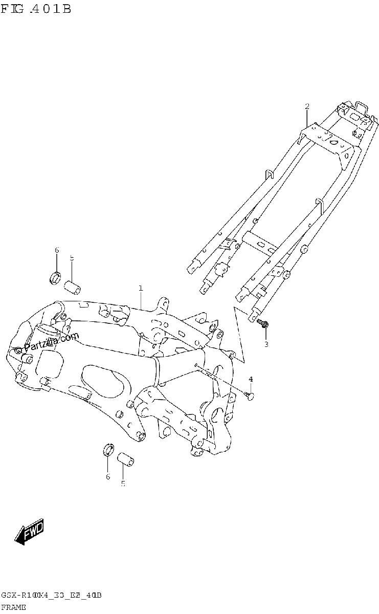 Diagrama de FRAME GSX R1000RA GSX R1000RZA