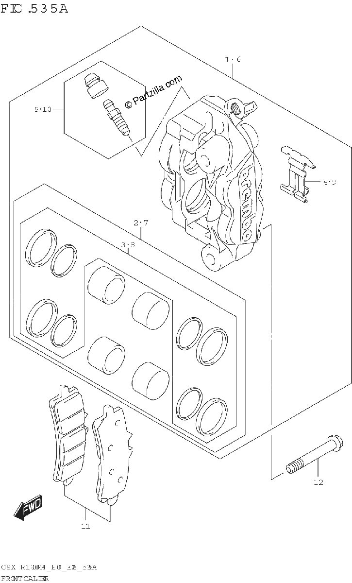 Diagrama de FRONT CALIPER