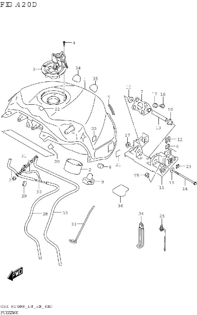 Diagrama de FUEL TANK GSX R1000RA E03 E28