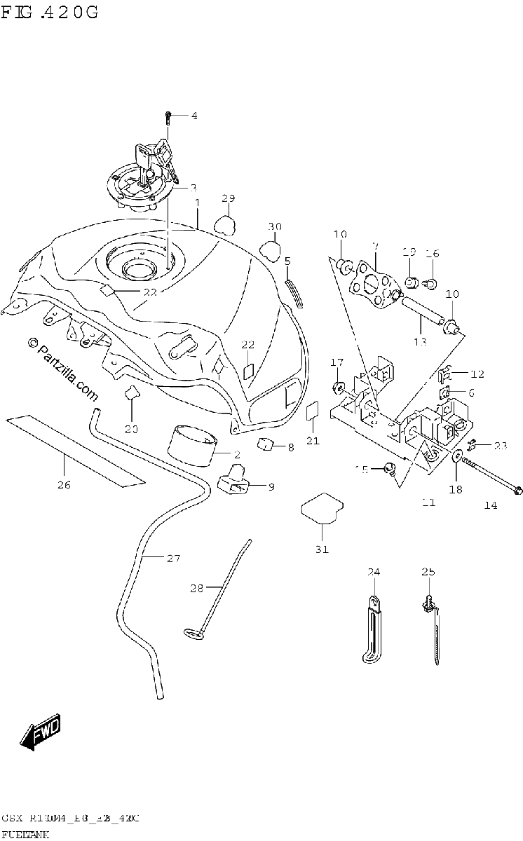 Diagrama de FUEL TANK GSX R1000RZA E33