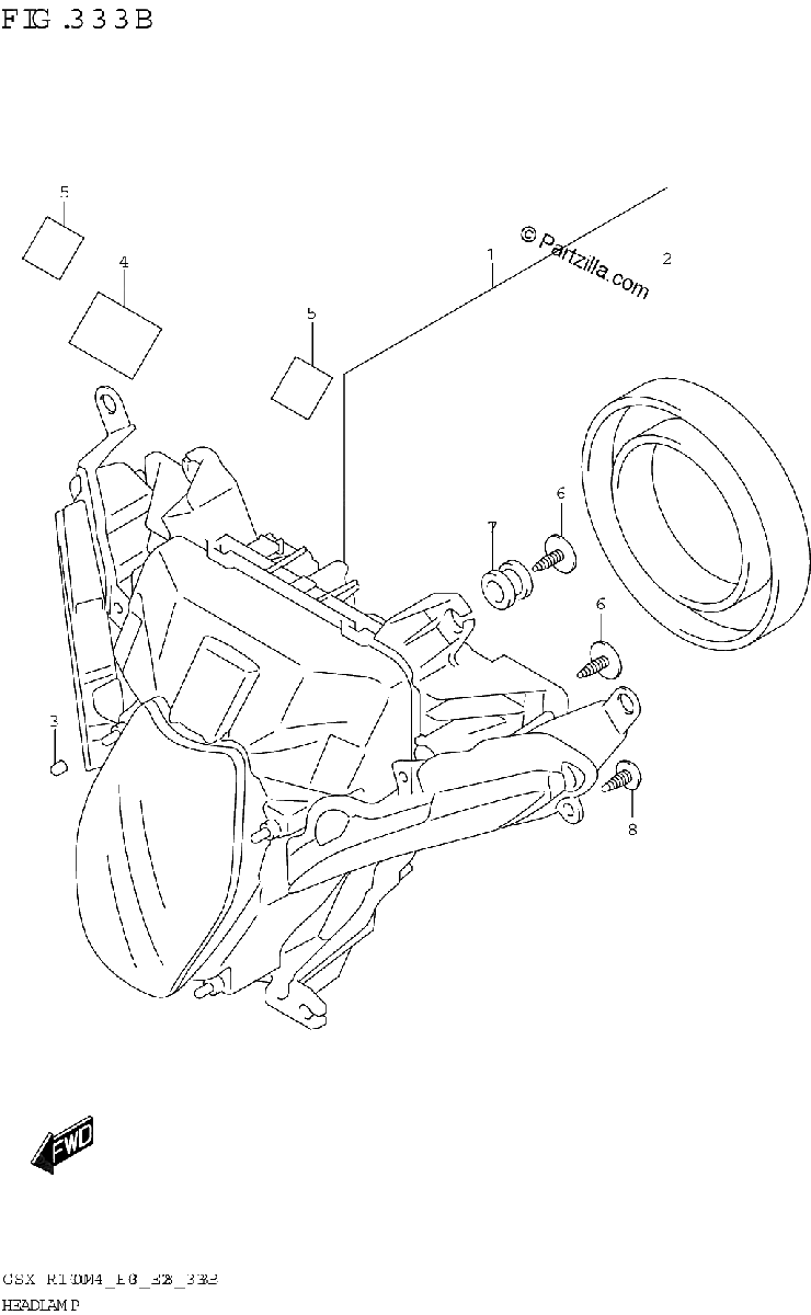 Diagrama de HEADLAMP GSX R1000RA GSX R1000RZA