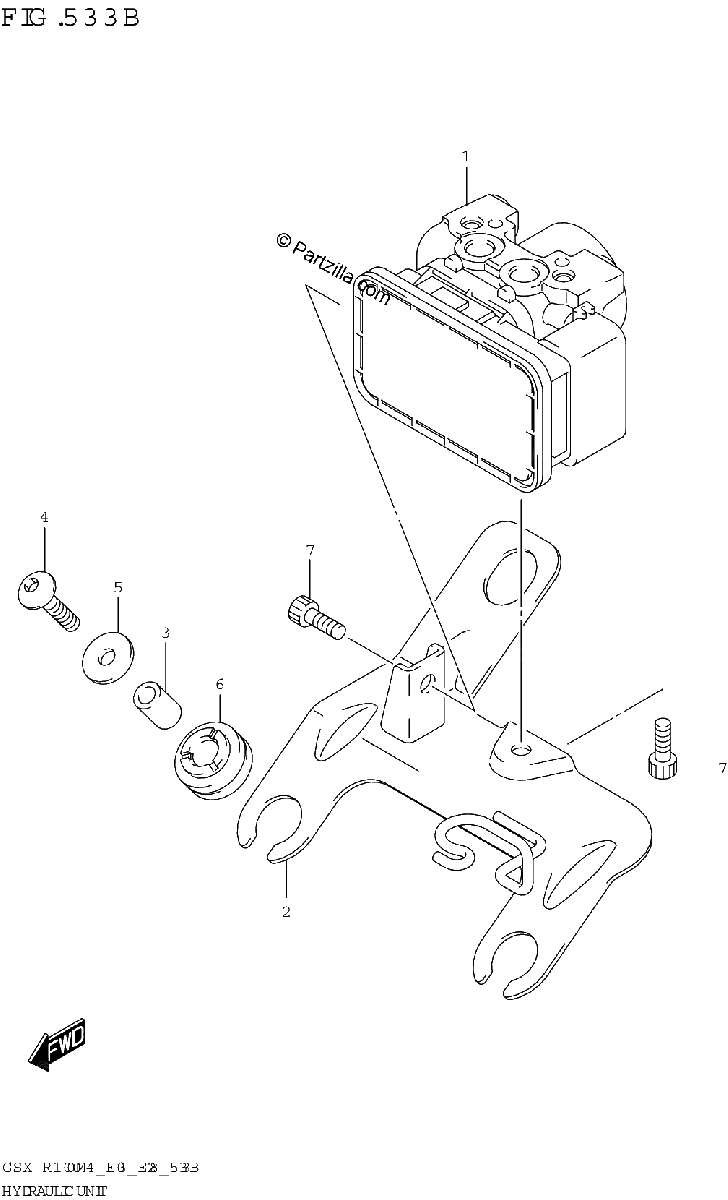 Diagrama de HYDRAULIC UNIT GSX R1000RA GSX R1000RZA