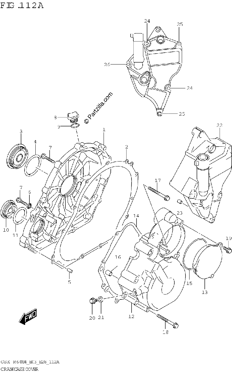 Diagrama de CRANKCASE COVER