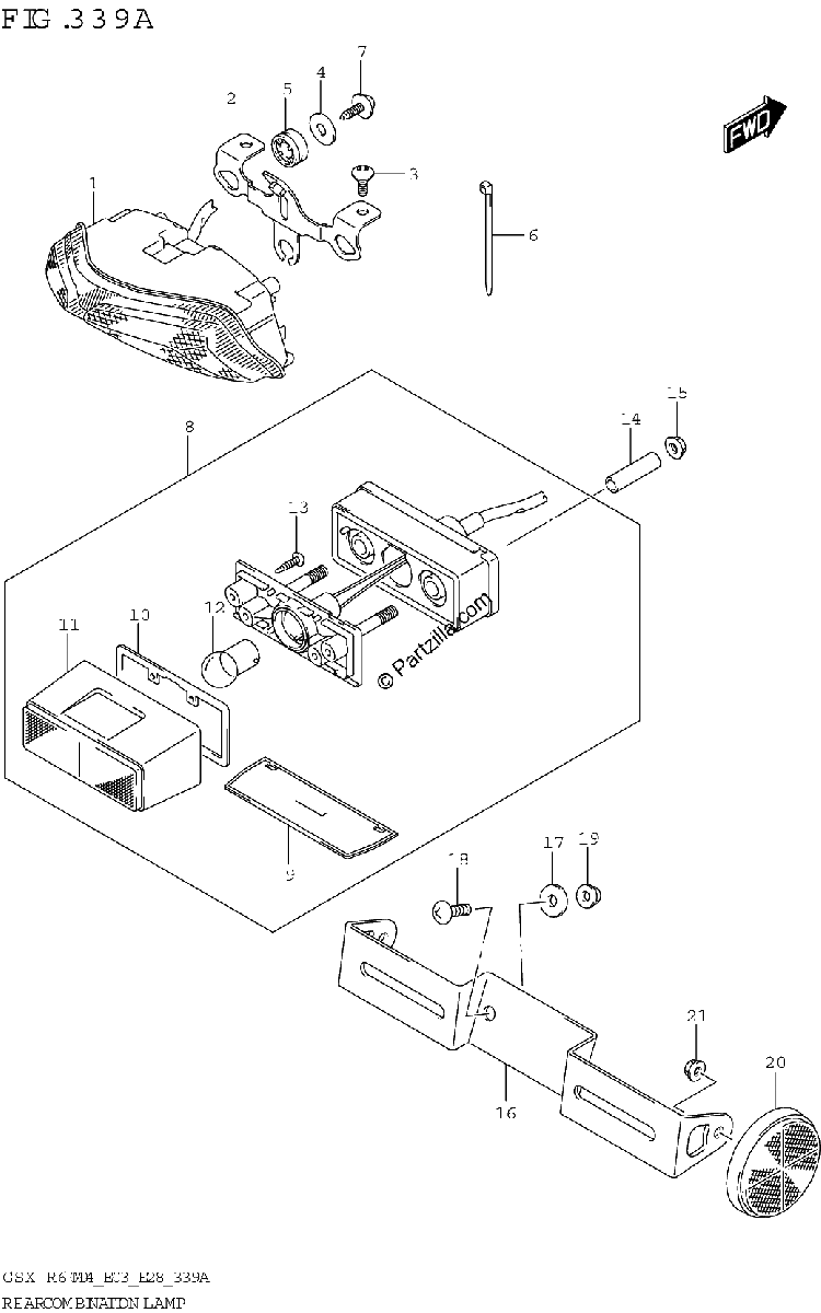 Diagrama de REAR COMBINATION LAMP