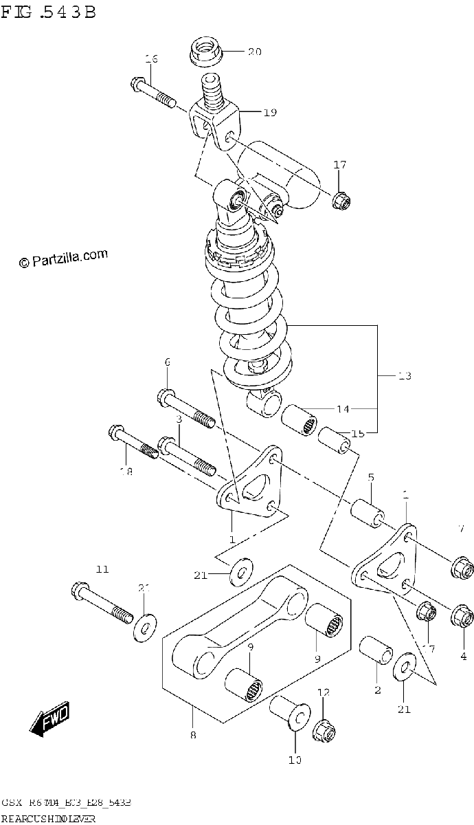 Diagrama de REAR CUSHION LEVER