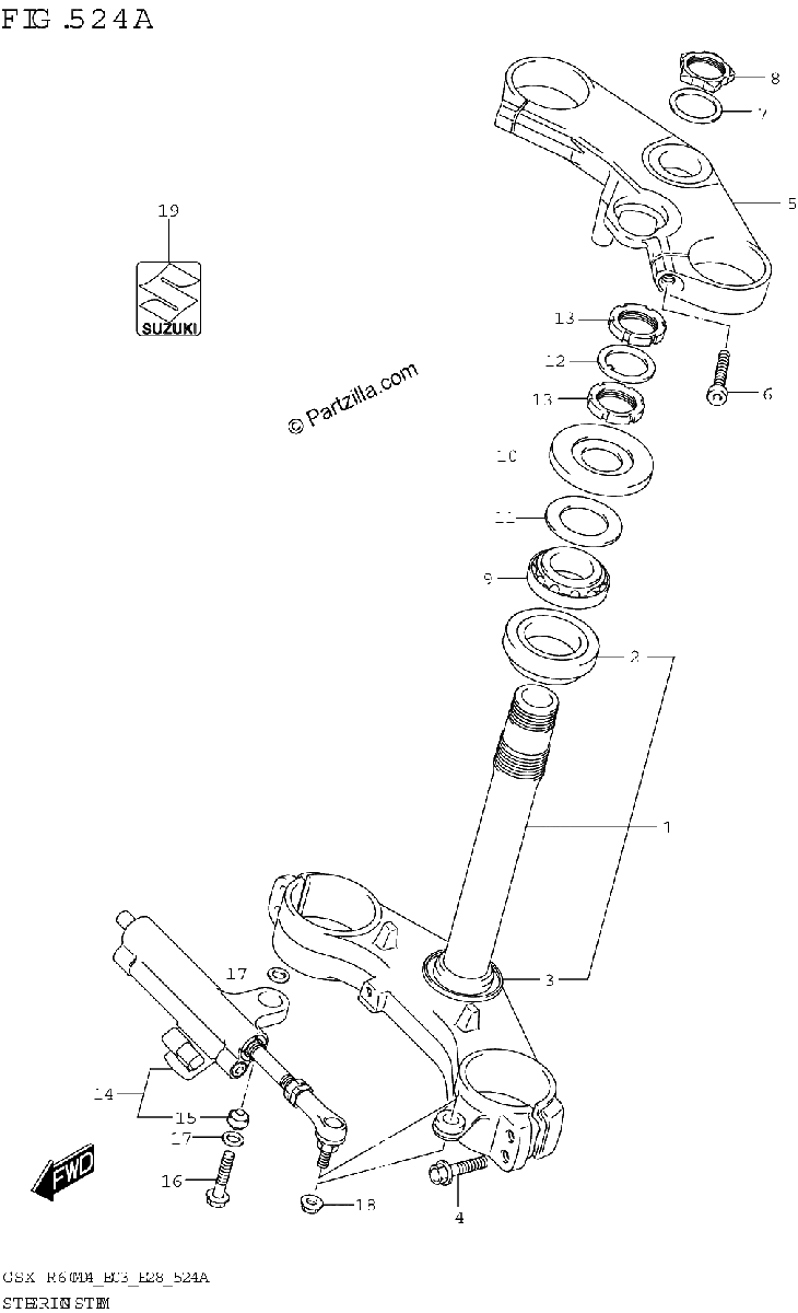 Diagrama de STEERING STEM