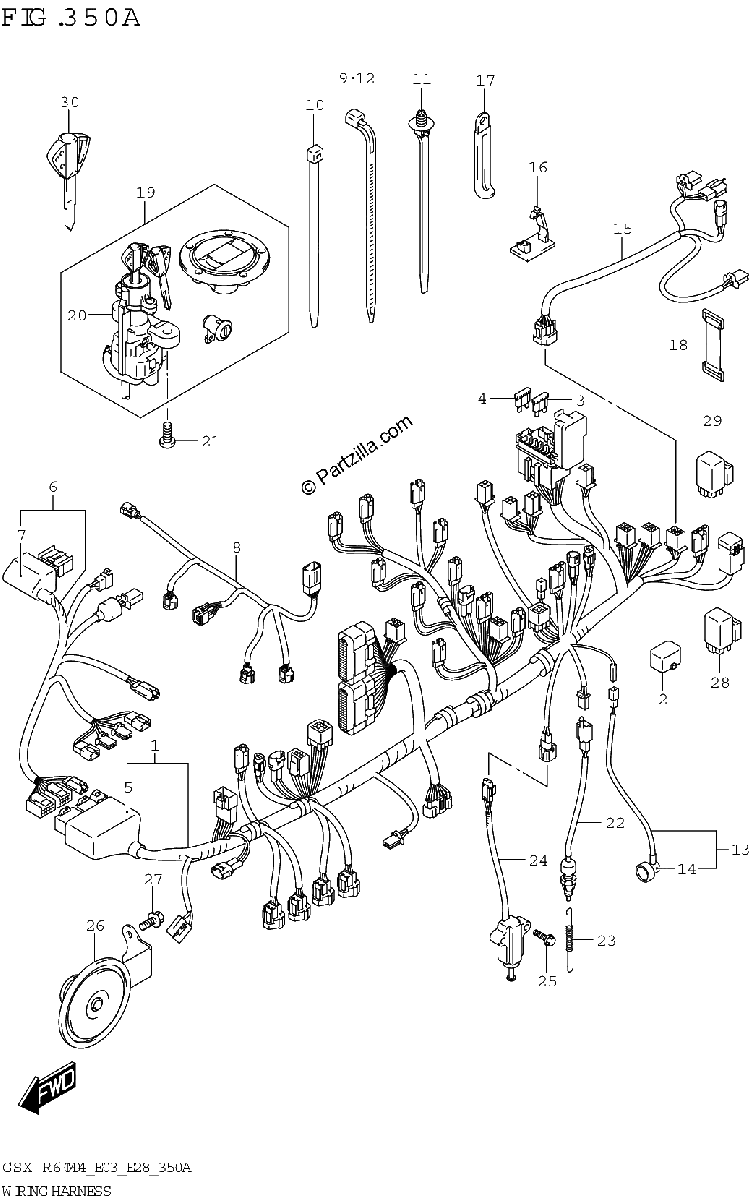Diagrama de WIRING HARNESS E03 E28
