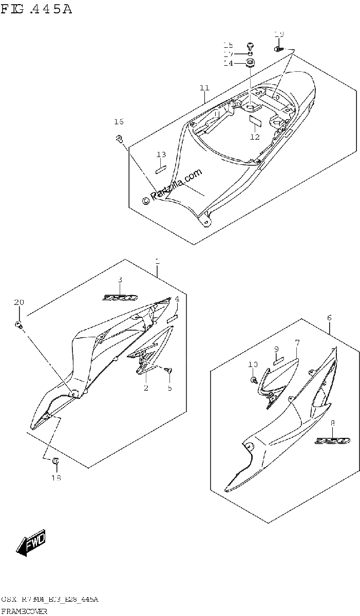 Diagrama de FRAME COVER GSX R750